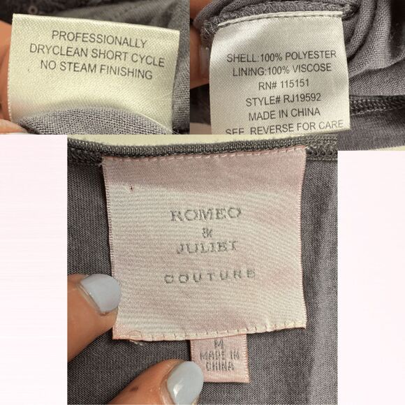 Romeo & Juliet Couture Grey Sequin NYE Cocktail Dress Racerback Women's - Picture 8 of 9